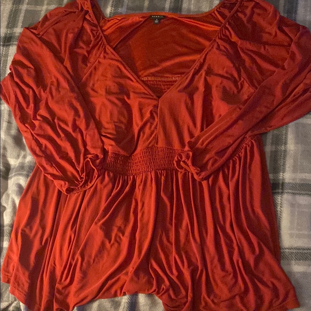 Torrid Red Relaxed Ruched Blouse